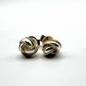 JCM 925 Sterling Silver Vermeil Two Tone Love Knot Stud Earrings 2.1g